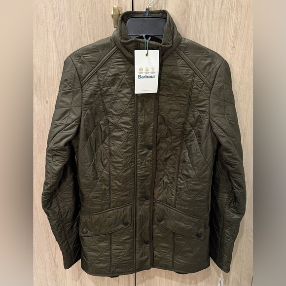 NWTs Barbour Cavalry Polarquilt Jacket. Olive. Size 4 US - Picture 3 of 11
